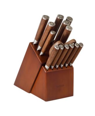 High-Carbon 1.4116 German Steel 15 Piece Full Tang Forged Cutlery Kitchen Knife Block Set