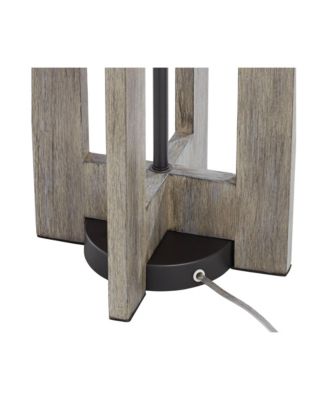 Arrista Modern 63" Tall Standing Floor Lamp Cylinder Foot Switch Wood Wash Finish Living Room Bedroom