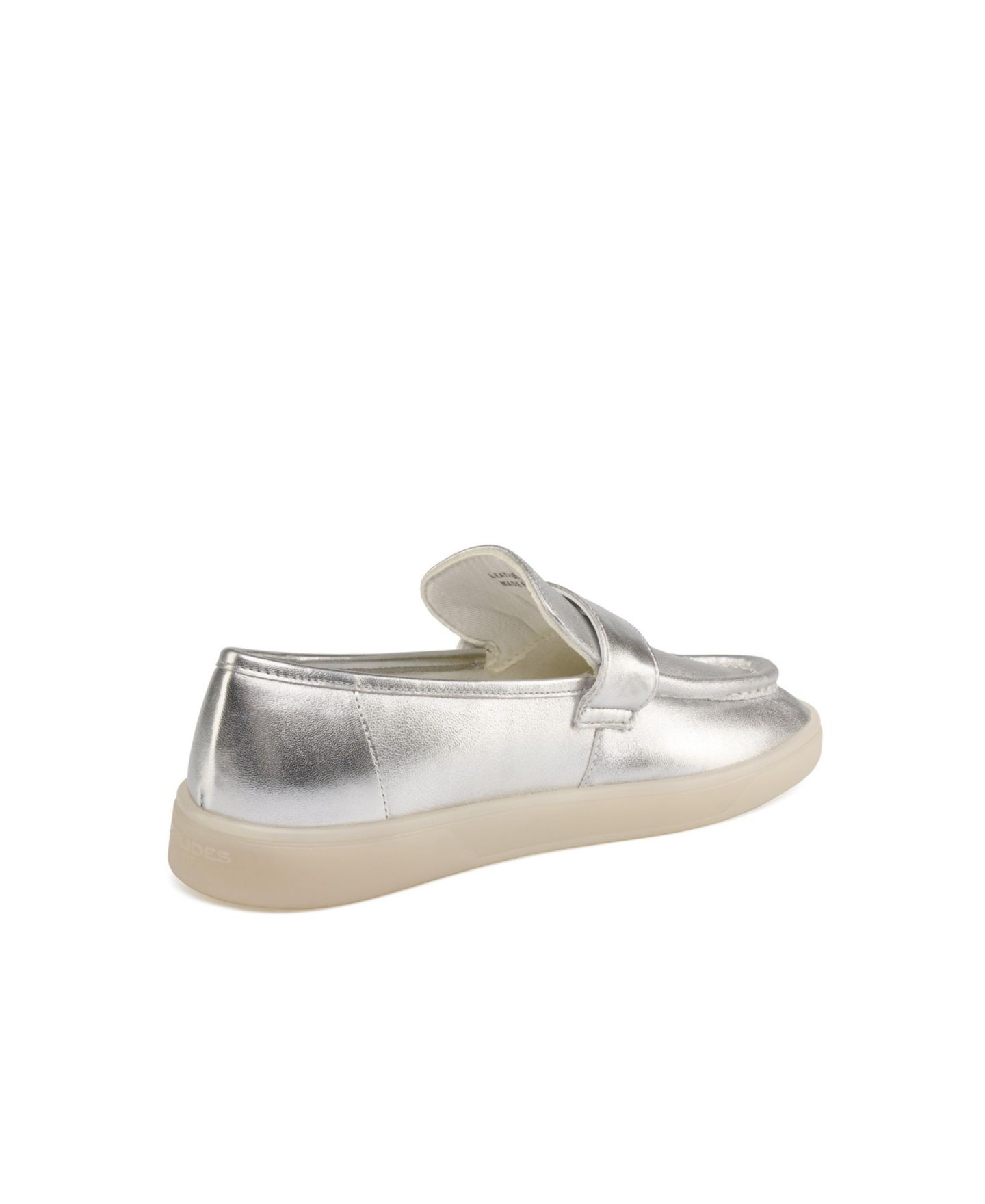 Женские туфли JSlides Heath Leather Loafer, цвет: Серебряный — фото 2
