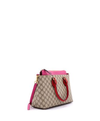 Small Linea A Convertible Tote GG Coated Canvas and Leather