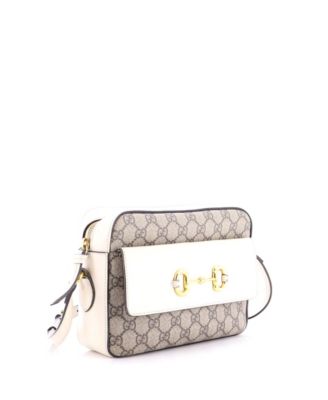 Small Horsebit 1955 Flap Pocket Camera Bag GG Coated Canvas and Leather