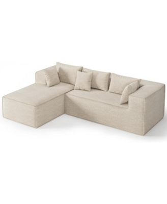 106.7" Modular Sectional Sofa, L-Shaped Cloud Couch with Chaise, Deep Seat Chenille