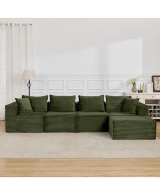 137" Cloud Sectional Sofa, L-Shaped Modular Couch with Chaise, Memory Foam