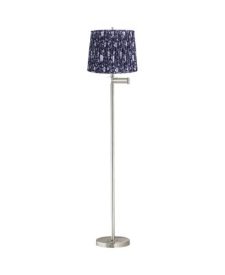 Druckman Modern 60 1/2" Tall Standing Floor Lamp Swing Arm Silver Metal Brushed Nickel Finish
