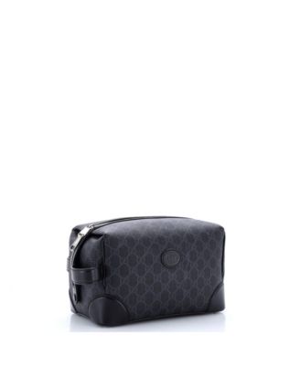 Interlocking G Patch Toiletry Case GG Coated Canvas with Leather