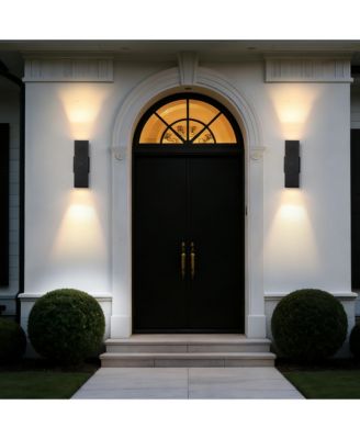 2-Pack Dusk to Dawn Outdoor Wall Sconce, Square Sensor Light for Porch Patio Garage