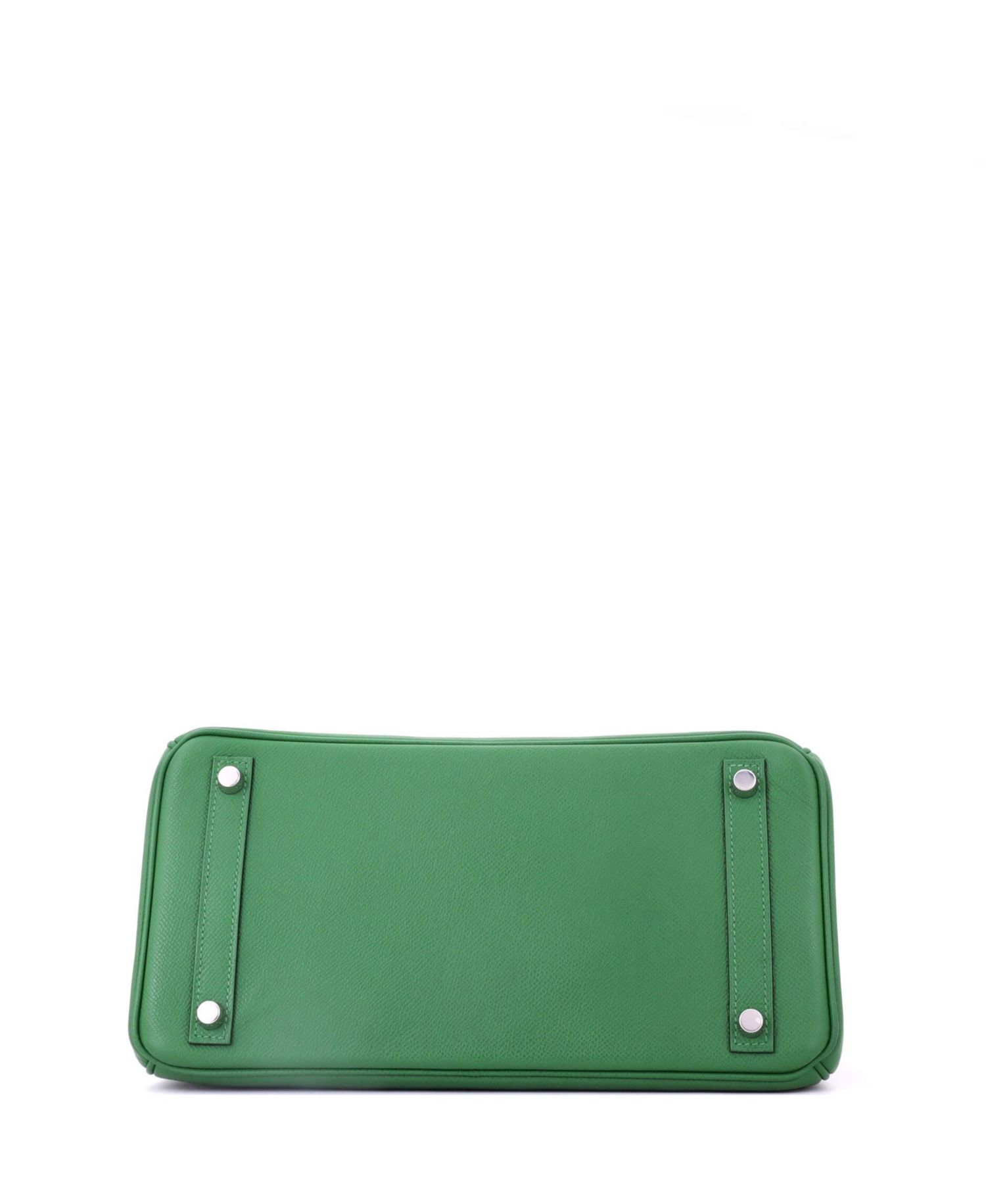 Birkin 30 Handbag Green Epsom with Palladium Hardware