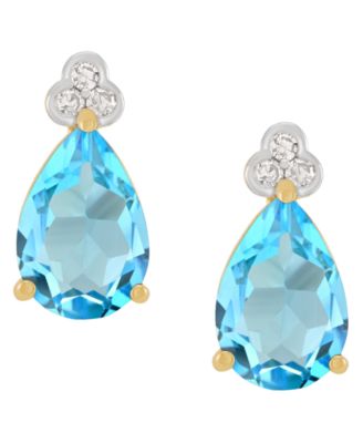 Amethyst (2-1/5 ct. t.w.) & Diamond Accent Stud Earrings in 14k Yellow Gold (Also Available in Multi-Stones)