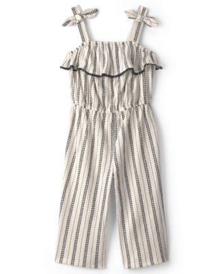 Girls' 2T-5T Striped Ruffle Jumpsuit