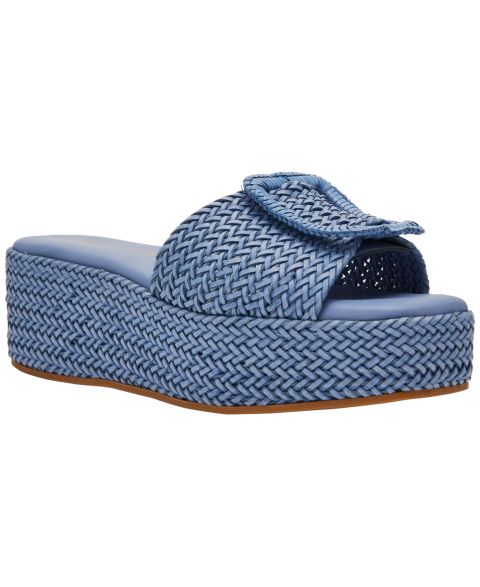 Женские сандалии Anne Klein Lanai Buckle Slide Platform Wedge, цвет: Синий