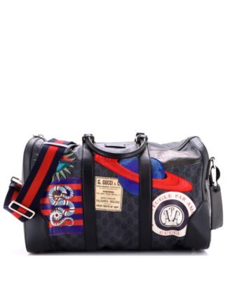 Small Night Courrier Carry On Convertible Duffle GG Coated Canvas with Applique