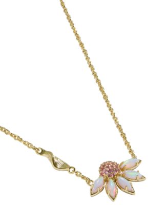 Anya Cubic Zirconia and Crystal Flower Short Pendant Necklace