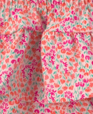 Baby Girls' Floral Sleeveless Top & diaper cover, 2-Piece Set