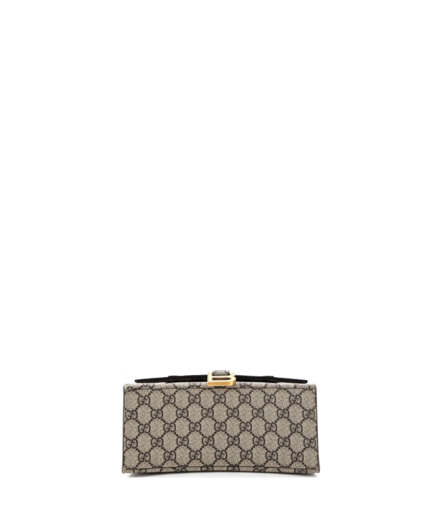 Small x Balenciaga The Hacker Project Hourglass Top Handle Bag GG Coated Canvas