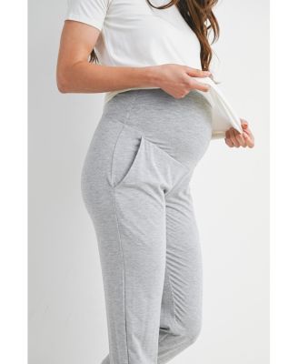 Maternity Over-the-Belly Pull-On Joggers With Side Pockets