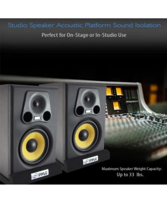 Sound Dampening Speaker Riser Foam - Audio Acoustic Noise Isolation Platform Pads Recoil Stabilizer - Pack of 2