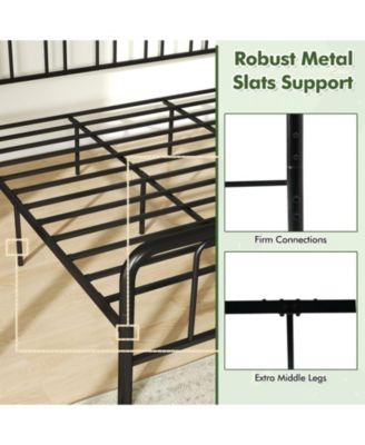 King Metal Bed Frame with Headboard