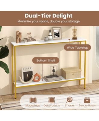 44 in Ultra-Slim Console Table with Lower Shelf and Anti-Tipping Kits