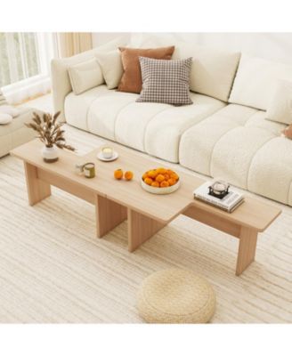 Modular L-Shaped Coffee Table Set of 2 with Multiple Configurations