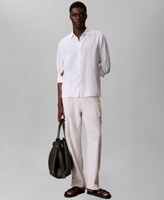 Men's Solid Linen-Blend Shirt