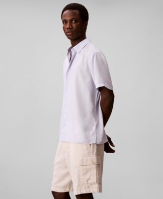 Men's Linen-Blend Classic Button-Down Shirt