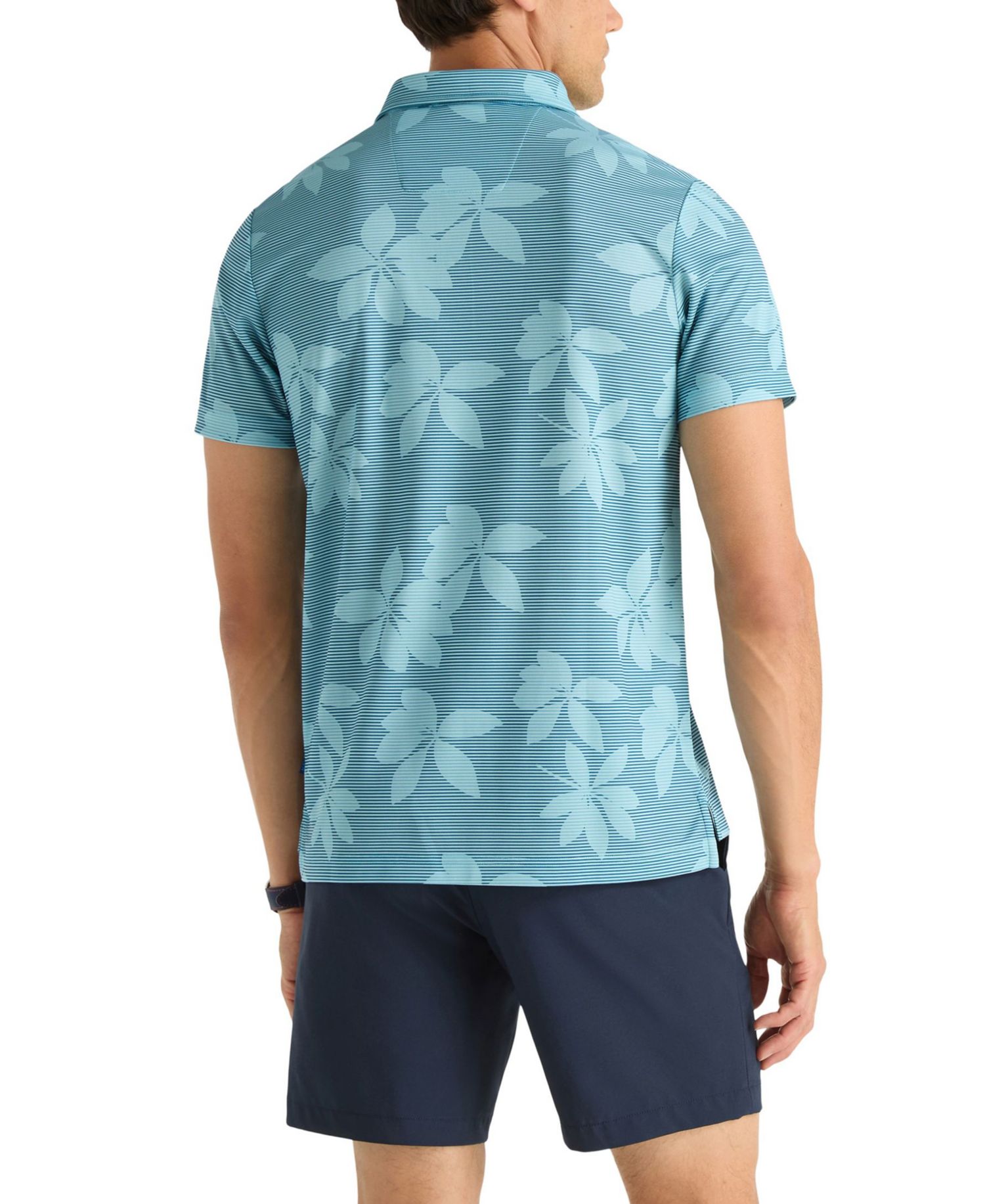 Men's Floral Print Golf Polo Shirt