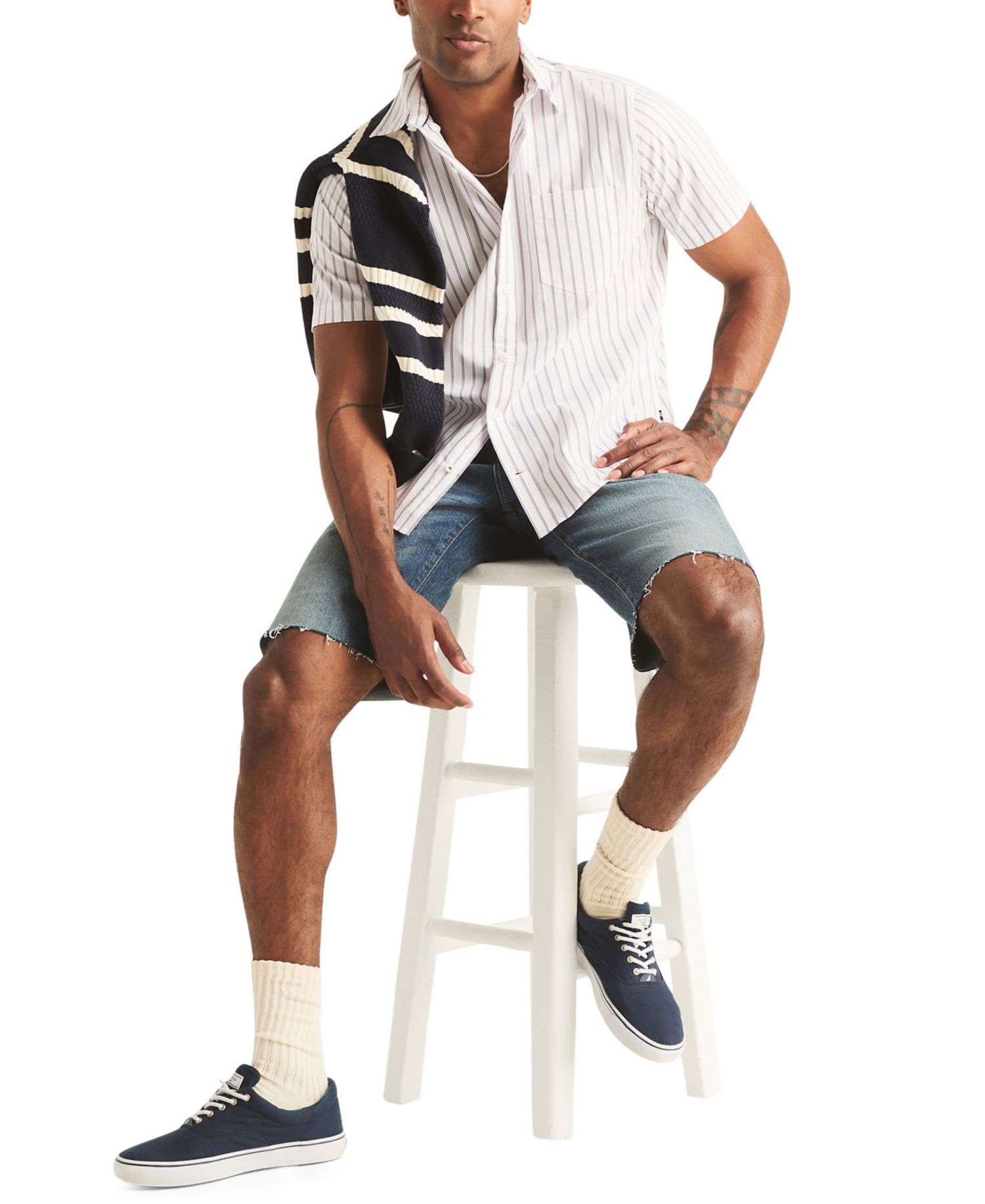 Men's Short-Sleeve Stripe Shirt