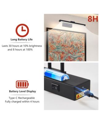 16in Rechargeable Battery Picture Light with Remote, Dimmable LED Art Wall Sconce