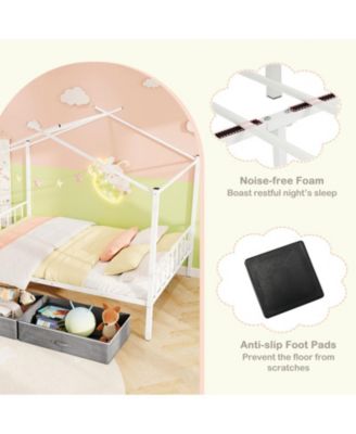 Full Kids House Bed Frame with Storage Drawers