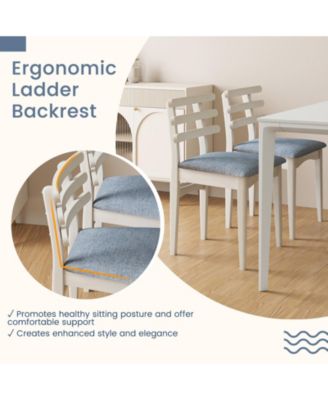 Fabric Kitchen Side Chairs Set of Two with Wood Frame