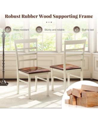 PU Leather Wooden Dining Chairs Set of Two