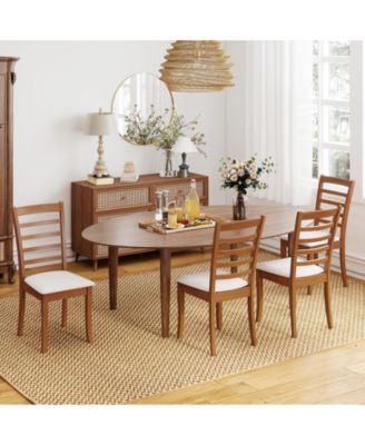 Modern Upholstered Wooden Dining Chairs Set of Two