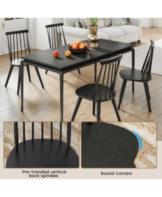 Windsor Dining Chairs Set of Two with Solid Wood Frame