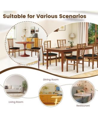 PU Leather Upholstered Wood Dining Chairs Set of Two