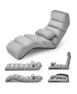 Folding Lazy Sofa Chair with Detachable Pillow