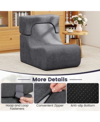Floor Chair Lazy Sofa with Detachable Headrest Cushion