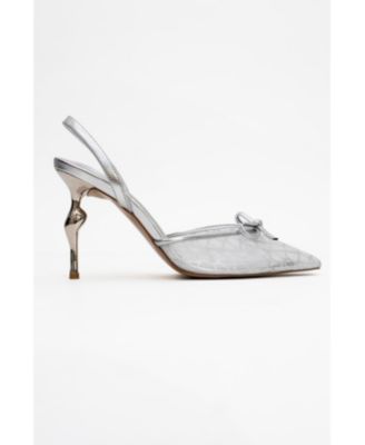 Women's Peony Mesh Bow Pointed Toe Pump