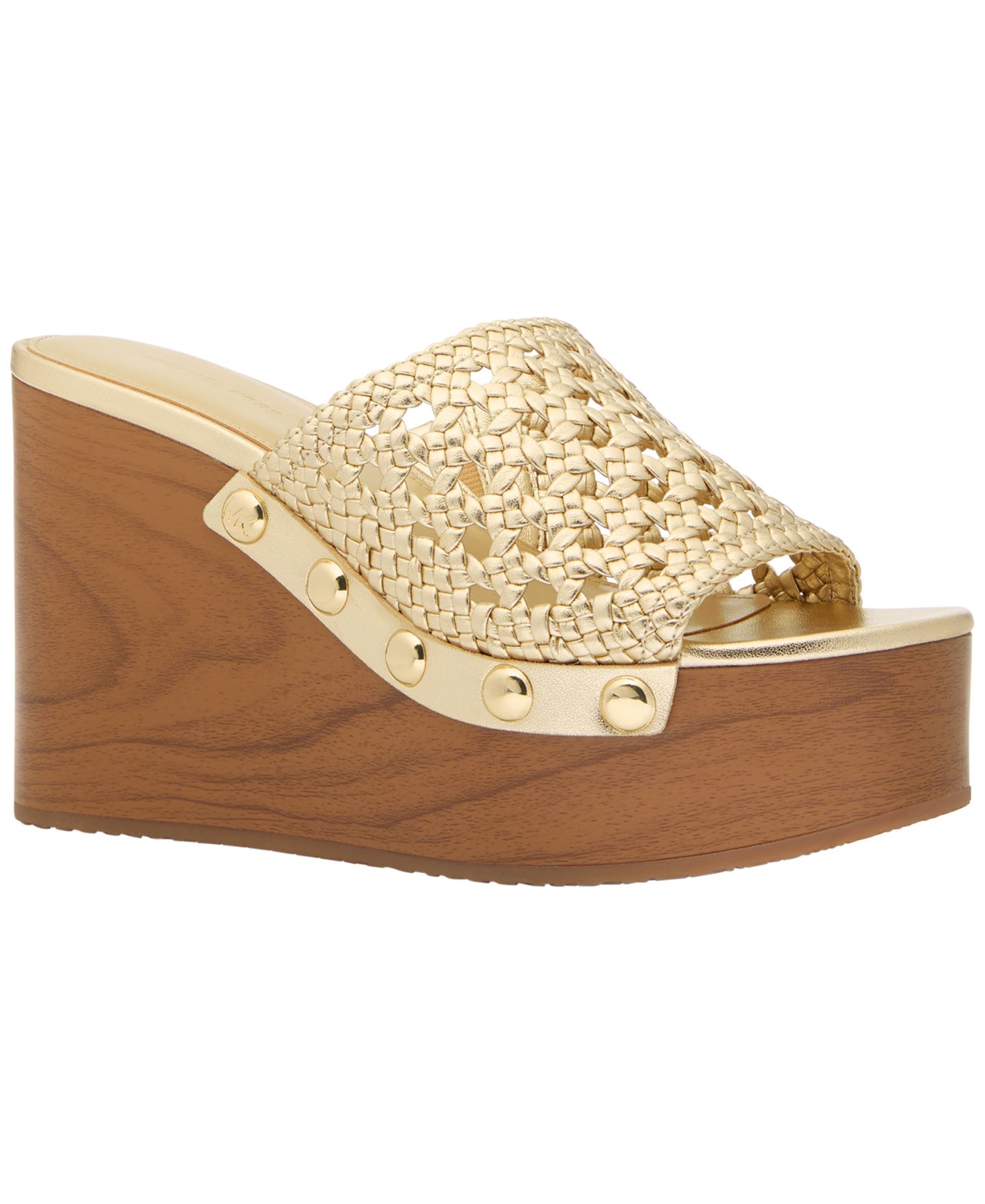 Женские сандалии Michael Kors Mayes Wedge, цвет: Бледный золотой — фото 1