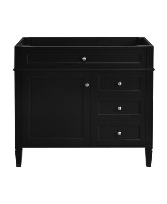 36 Inch Modern Bathroom Vanity without Top Sink, Soft Close Drawers and Adjustable Shelf for Small Spaces