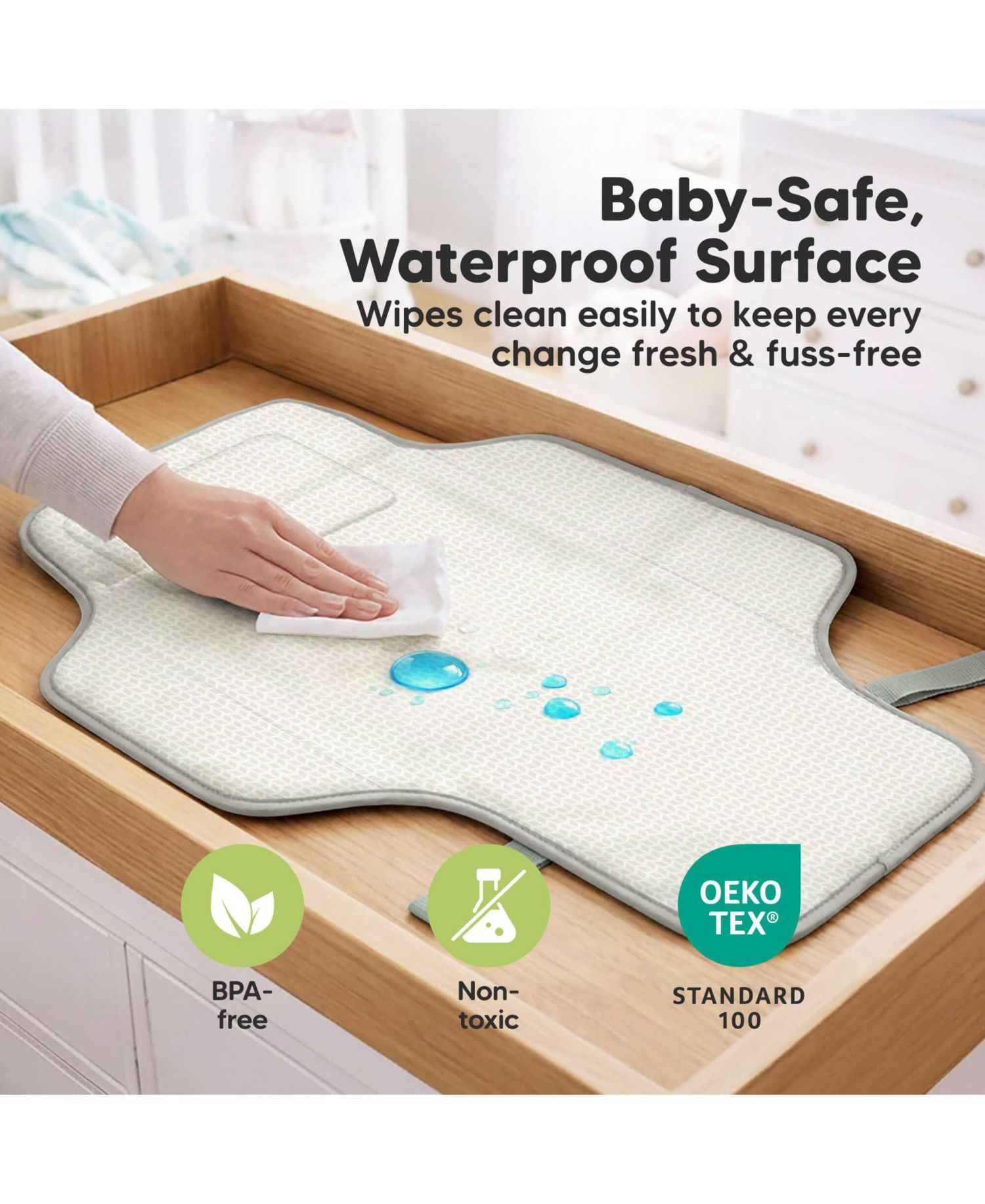 Flex Portable Changing Pad for Baby, Travel, Foldable Large Waterproof Baby Diaper Changing Mat for Diaper Bag