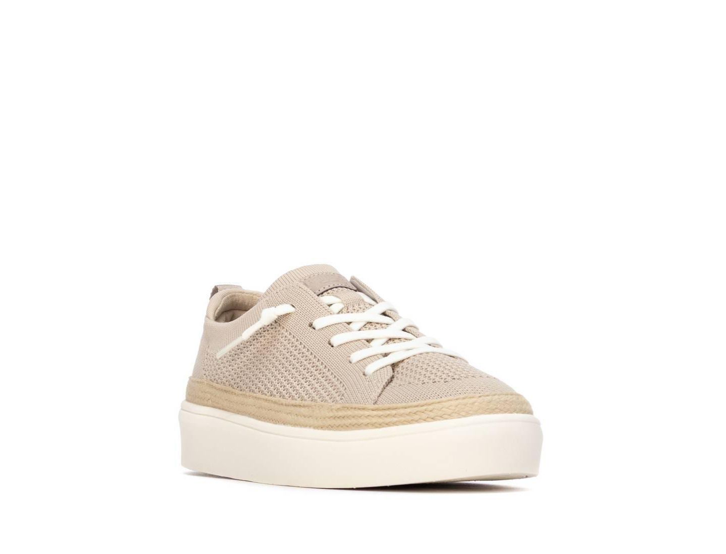 Женские кроссовки XTI Refresh Collection Casual Knit Lace-Up, цвет: Бежевый — фото 1