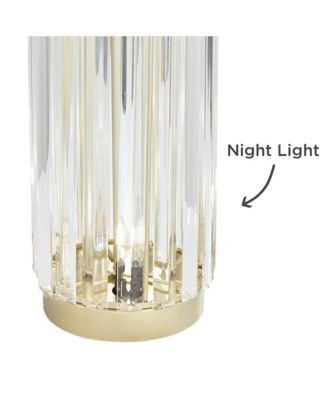 Rivera 27 3/4" Tall Traditional Table Lamps Set of 2 LED Night Lights Clear Glass Rod Living Room Bedroom