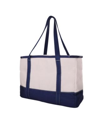 Rectangular Large Cooler Bag Insulated 8 Gal, Canvas Soft Cooler with Tote Handles and Zip Closure