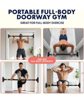 Adjustable Doorway Pull-Up Bar 45-55 inches with Anti-Slip Grip (SQDPB55BK)