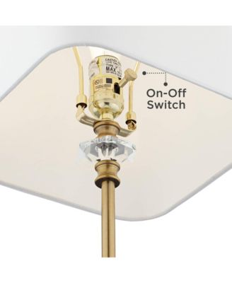 Julia 29 1/2" Tall Skinny Buffet Traditional End Table Lamp USB Dimmer Gold Finish Crystal Living Room Charging