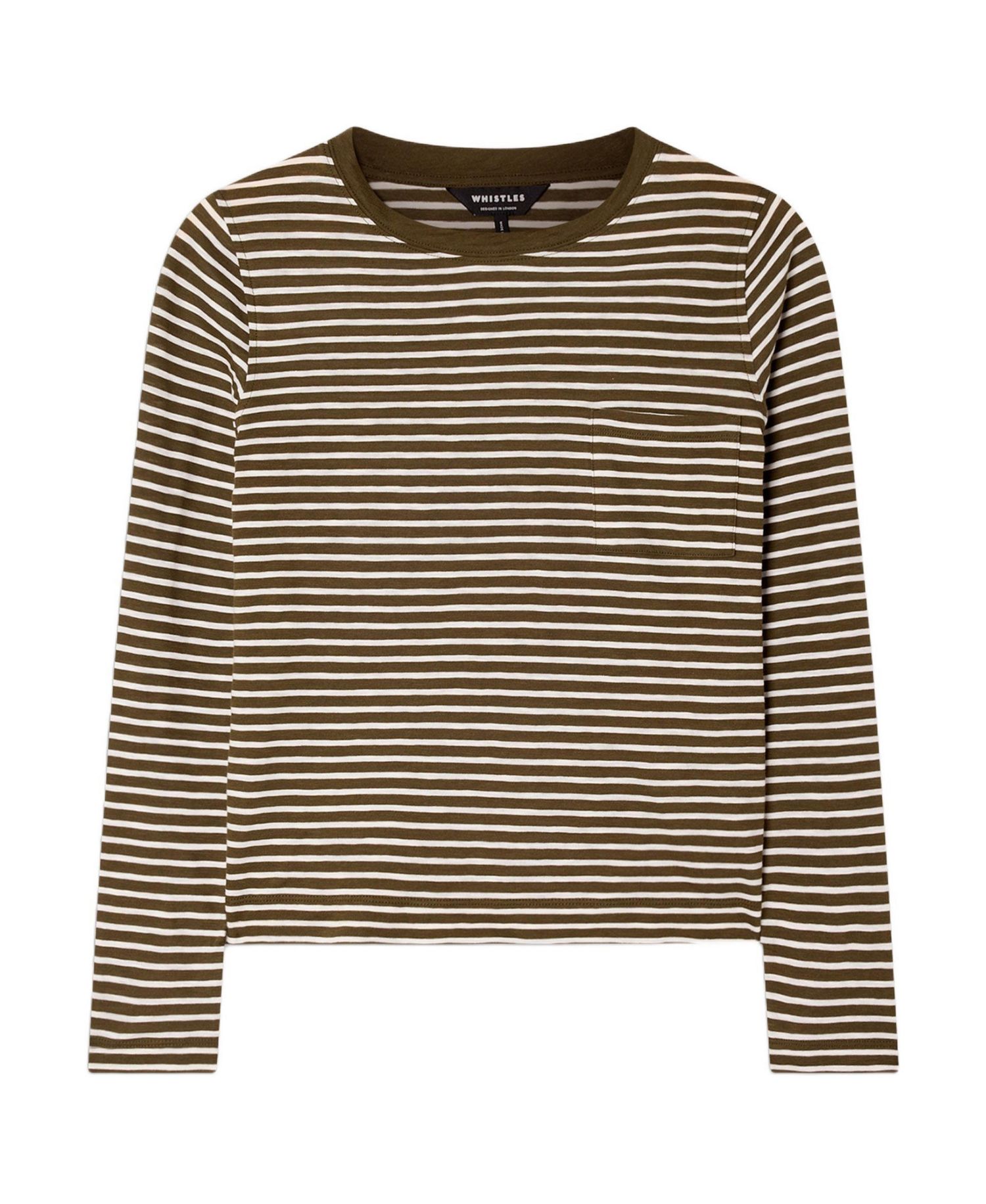 Women's Stripe Crew Neck Pocket Top