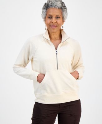 Petite Luxsoft Fleece French Terry Half-Zip Sweatshirt