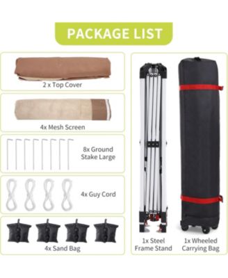 Pop Up Gazebo, Outdoor Canopy Tent with Mosquito Netting, Pop Up Canopy Tent with Curtains