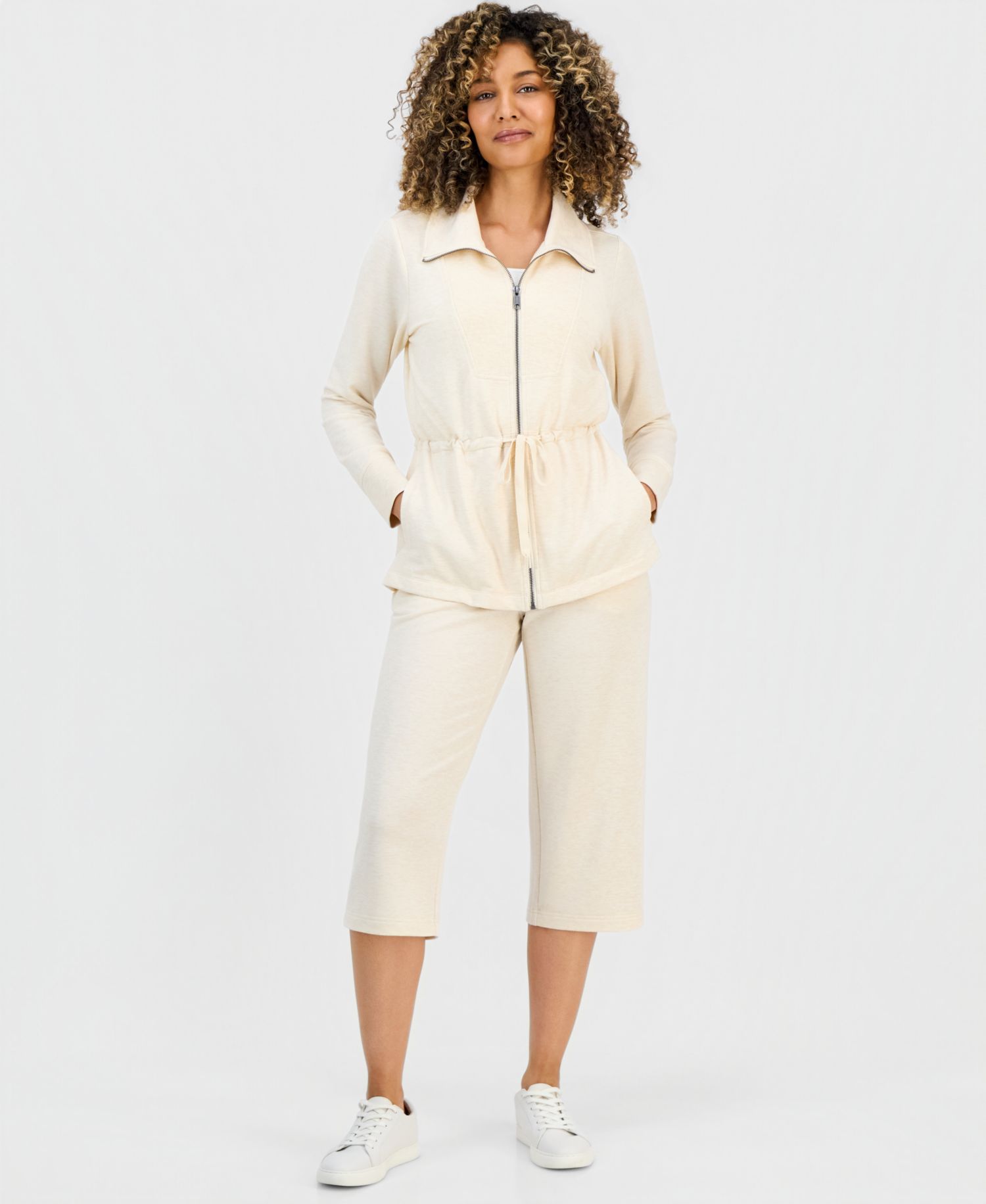 Petite LuxLounge French Terry Chunky Zip Jacket