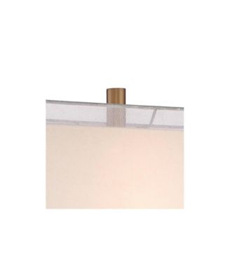 Darcia Modern Table Lamp with White Riser Tall Crystal Sheer Outer Linen Inner Shade for Bedroom Living Room Bedside